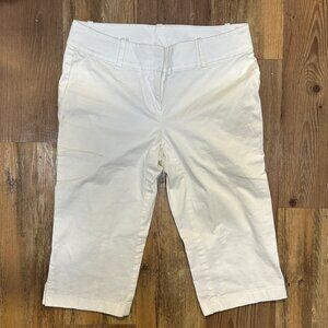 Ann Taylor White Cotton Bermuda Shorts, Size 0